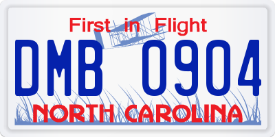 NC license plate DMB0904