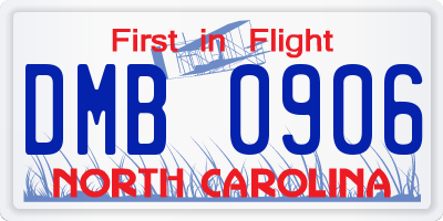 NC license plate DMB0906