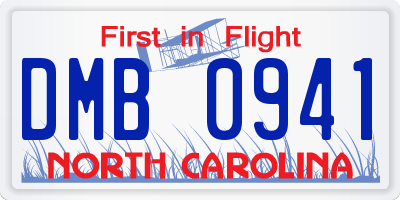 NC license plate DMB0941