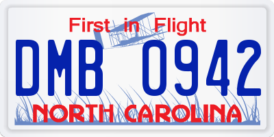 NC license plate DMB0942
