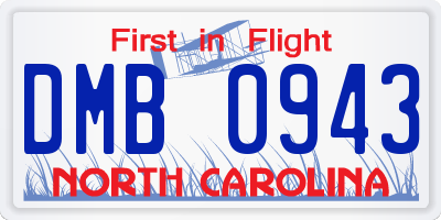 NC license plate DMB0943