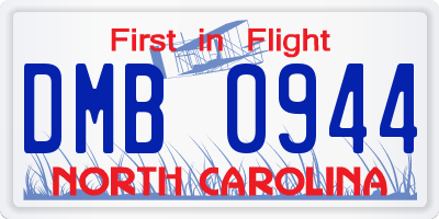 NC license plate DMB0944