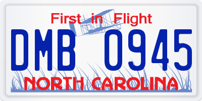 NC license plate DMB0945