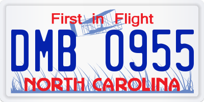 NC license plate DMB0955
