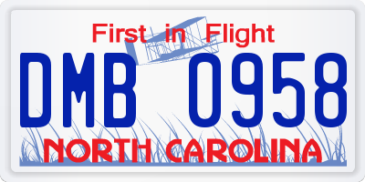 NC license plate DMB0958