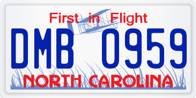 NC license plate DMB0959