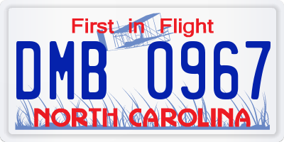 NC license plate DMB0967