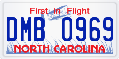 NC license plate DMB0969