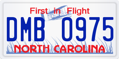 NC license plate DMB0975