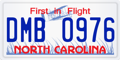 NC license plate DMB0976
