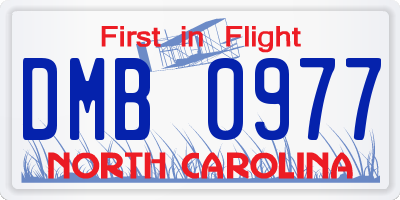 NC license plate DMB0977