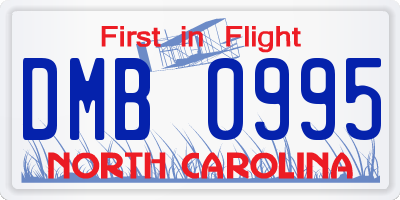 NC license plate DMB0995