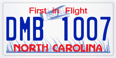 NC license plate DMB1007