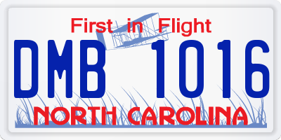 NC license plate DMB1016