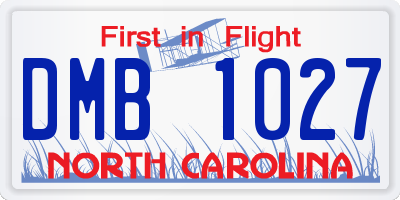 NC license plate DMB1027