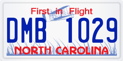 NC license plate DMB1029