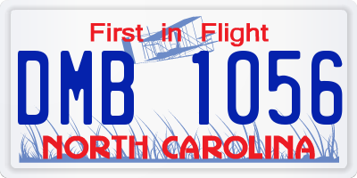 NC license plate DMB1056