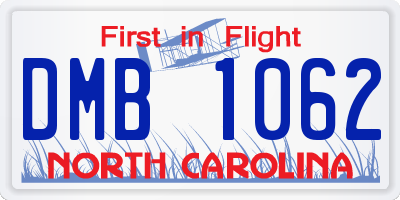 NC license plate DMB1062