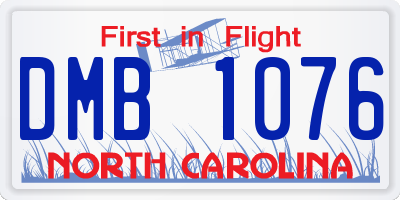 NC license plate DMB1076