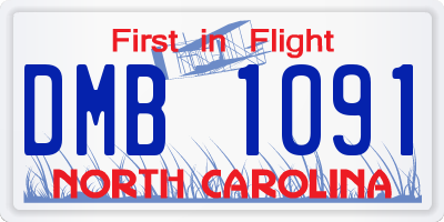 NC license plate DMB1091