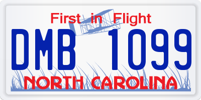 NC license plate DMB1099