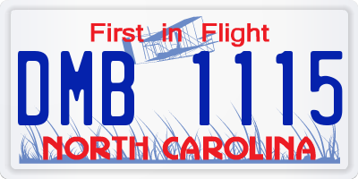 NC license plate DMB1115