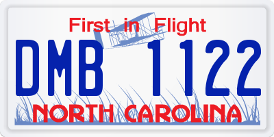 NC license plate DMB1122