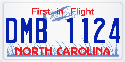 NC license plate DMB1124