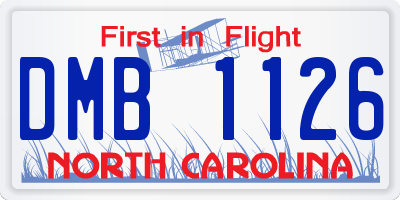 NC license plate DMB1126