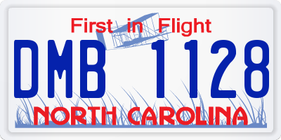 NC license plate DMB1128