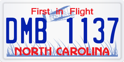 NC license plate DMB1137