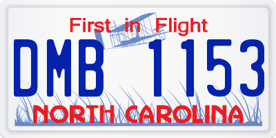 NC license plate DMB1153