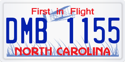 NC license plate DMB1155