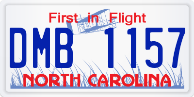 NC license plate DMB1157