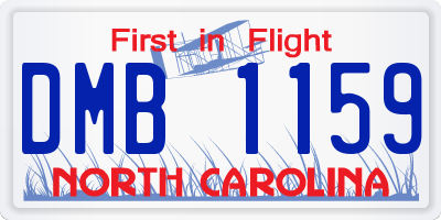 NC license plate DMB1159