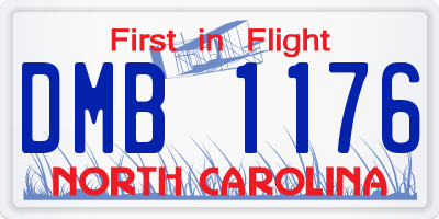 NC license plate DMB1176
