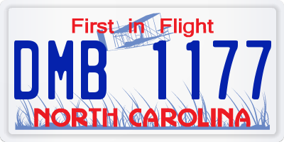 NC license plate DMB1177