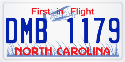 NC license plate DMB1179