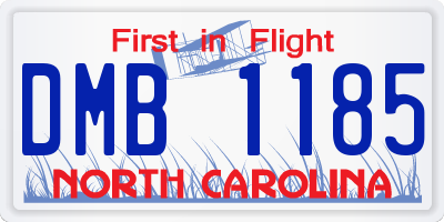 NC license plate DMB1185