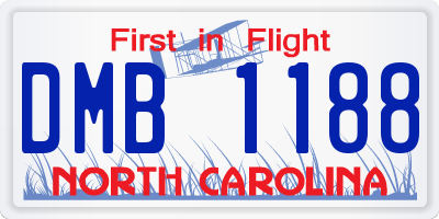 NC license plate DMB1188