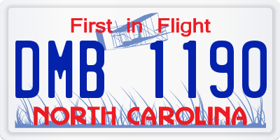 NC license plate DMB1190