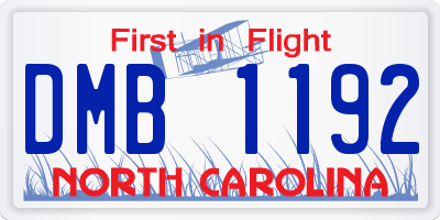 NC license plate DMB1192
