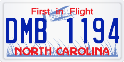 NC license plate DMB1194