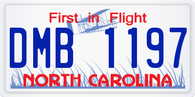 NC license plate DMB1197