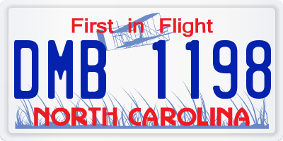 NC license plate DMB1198