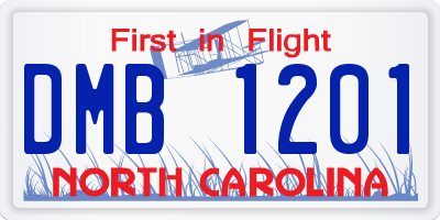 NC license plate DMB1201