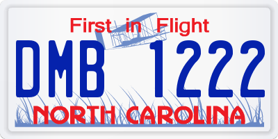 NC license plate DMB1222