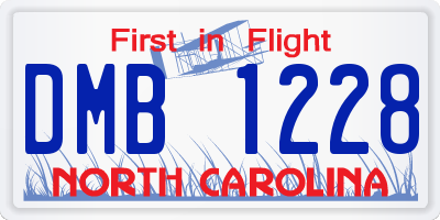 NC license plate DMB1228
