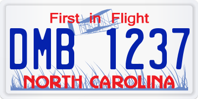 NC license plate DMB1237