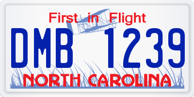 NC license plate DMB1239